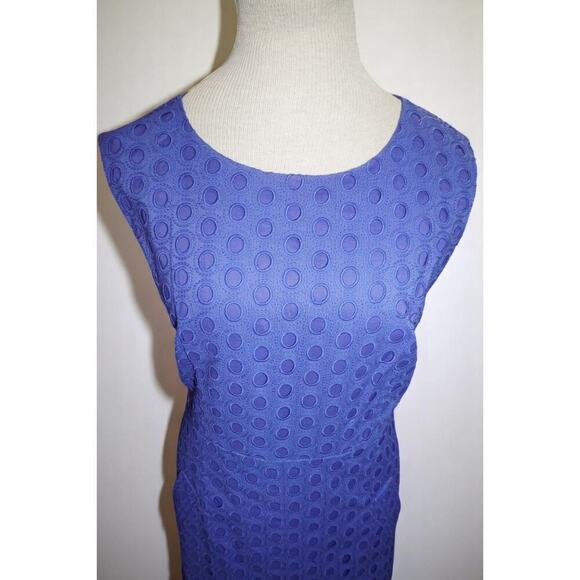 Diane Von Furstenberg Sleeveless Textured Sheath Dress – Purple Polka Dot 14 - Picture 4 of 10